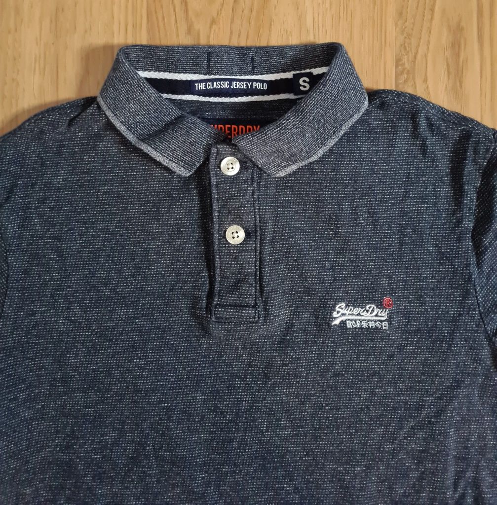 SuperDry męska koszulka polo jersey S granatowa