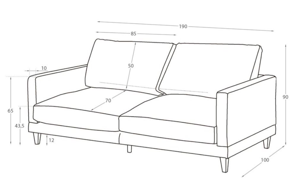 Novo - Sofá Banak Dafne 3 Lugares 190x100x90 Desconto 40%