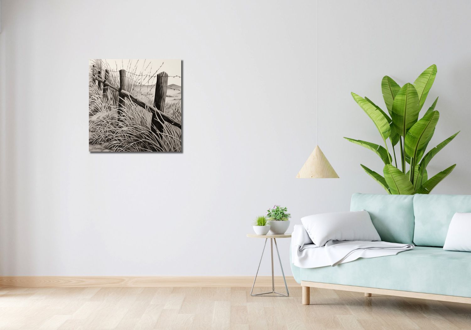 Obraz 60x60cm Szumy i Szepty Wiejskiego Płotu