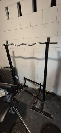 Sprzęt na siłownie + obciążenie żeliwne (120kg łącznie)