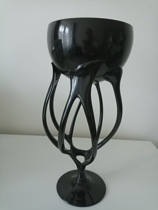 Kielich szklany czarny Makora Krosno