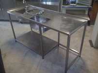 Bancada lava louça 1 cuba + pedal 1650x600 mm
