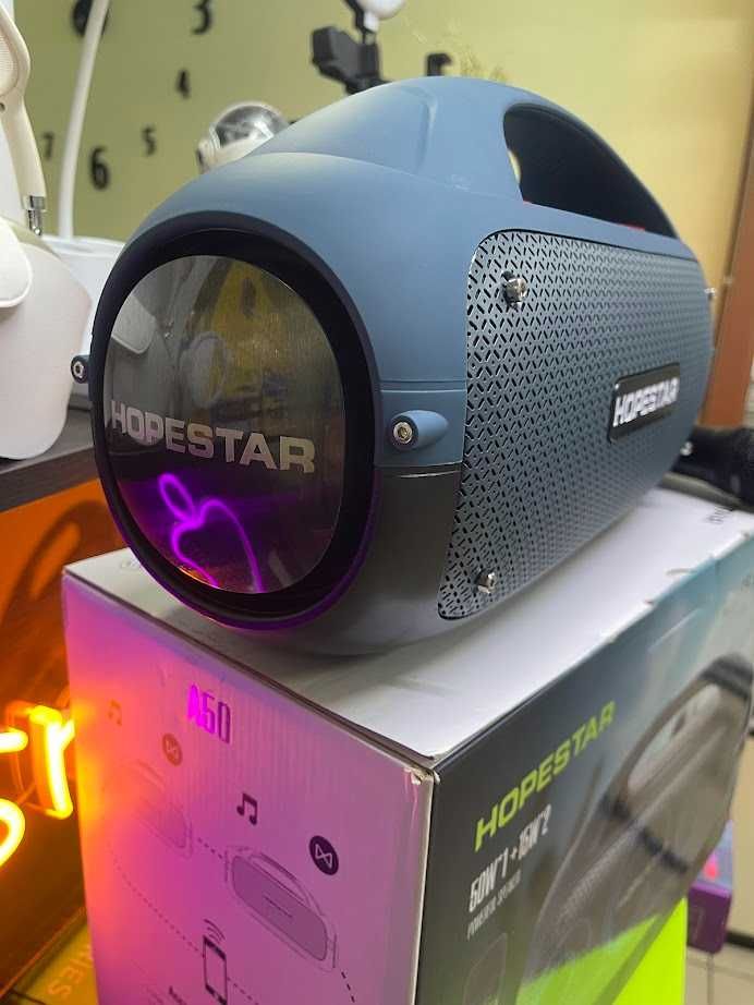 Bluetooth колонка Hopestar A50 — 80 Вт, с микрофоном, TWS, влагозащита
