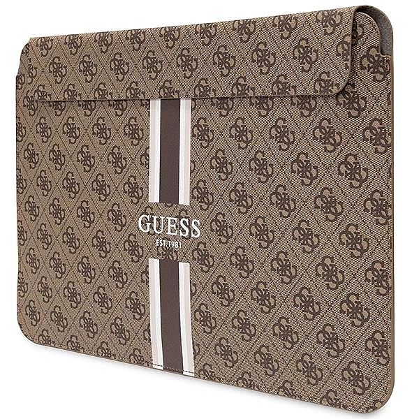 Pokrowiec Guess 4G Printed Stripes na laptopa 16" - brązowy
