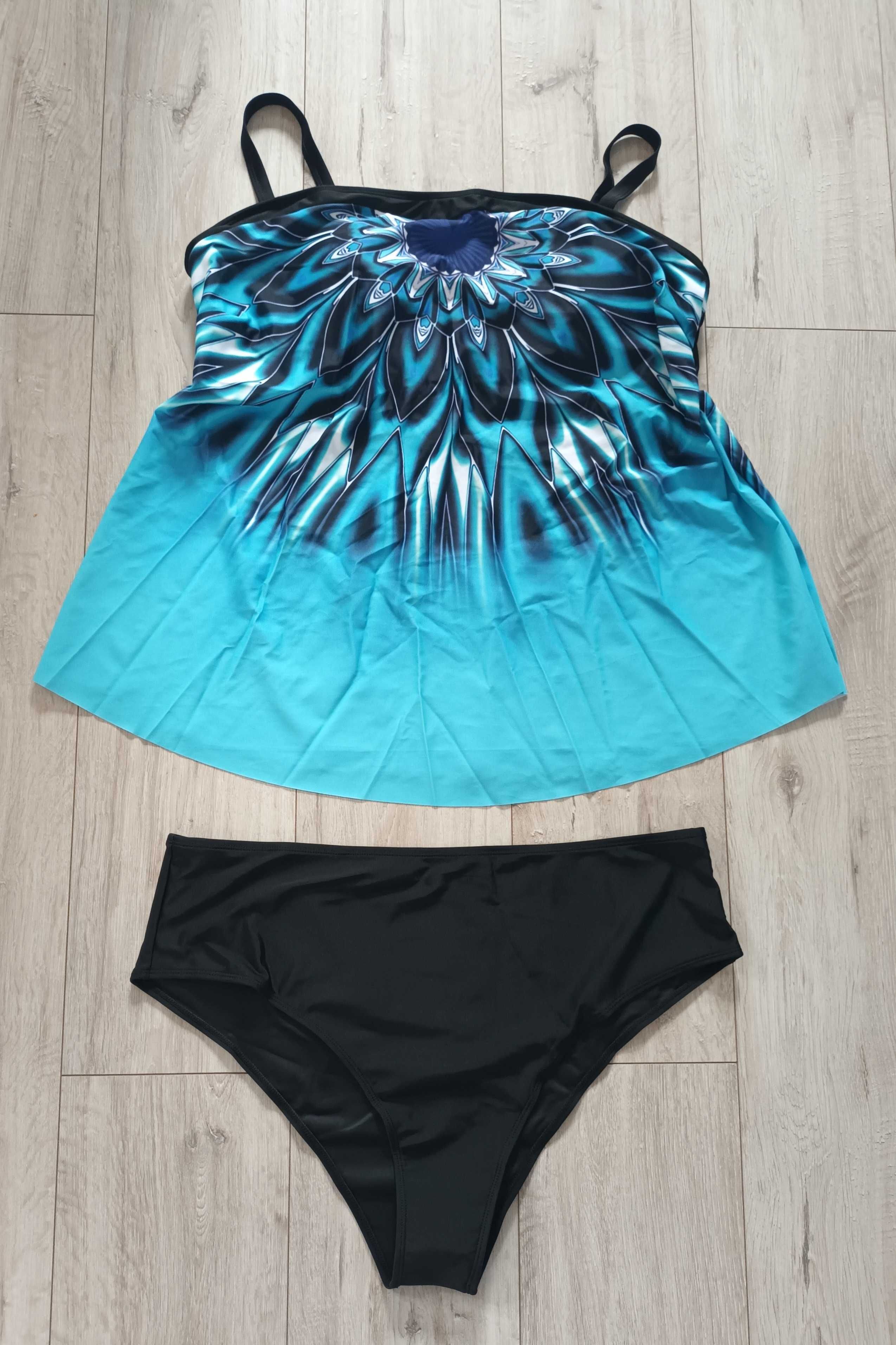 Nowy kostium strój kąpielowy tankini plus size, r. 4XL/5XL