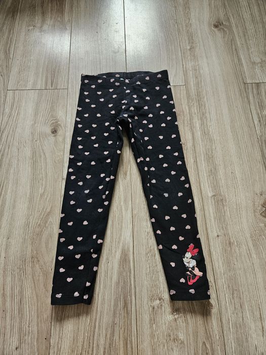 Legginsy lekko ocieplane meszkiem C&A Disney myszka Minnie serduszka