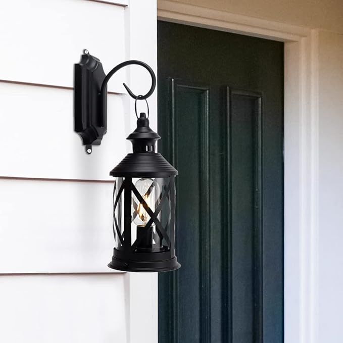 TRIROCKS Vintage Lampion bezprzewodowy z Żarówką Edison - Czarny