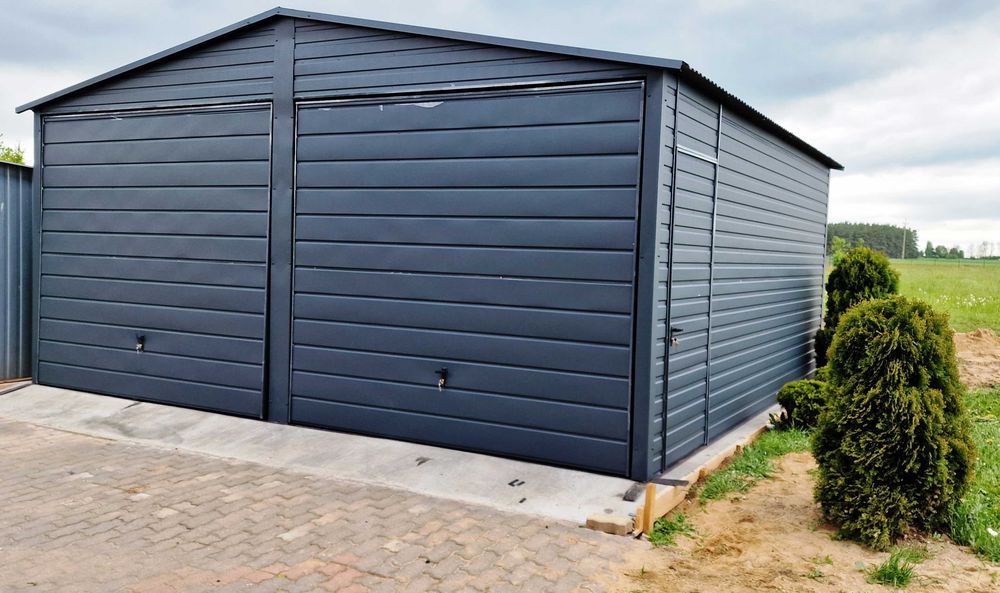 Garaż blaszany 6x5 spad do tyłu OKAZJA ! Konstrukcja OCYNK