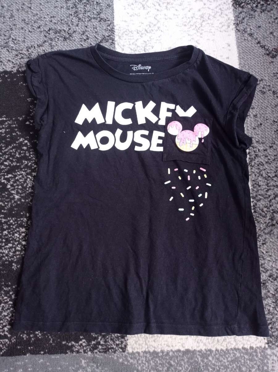 Czarny t-shirt damski koszulka Cropp Mickey Mouse S