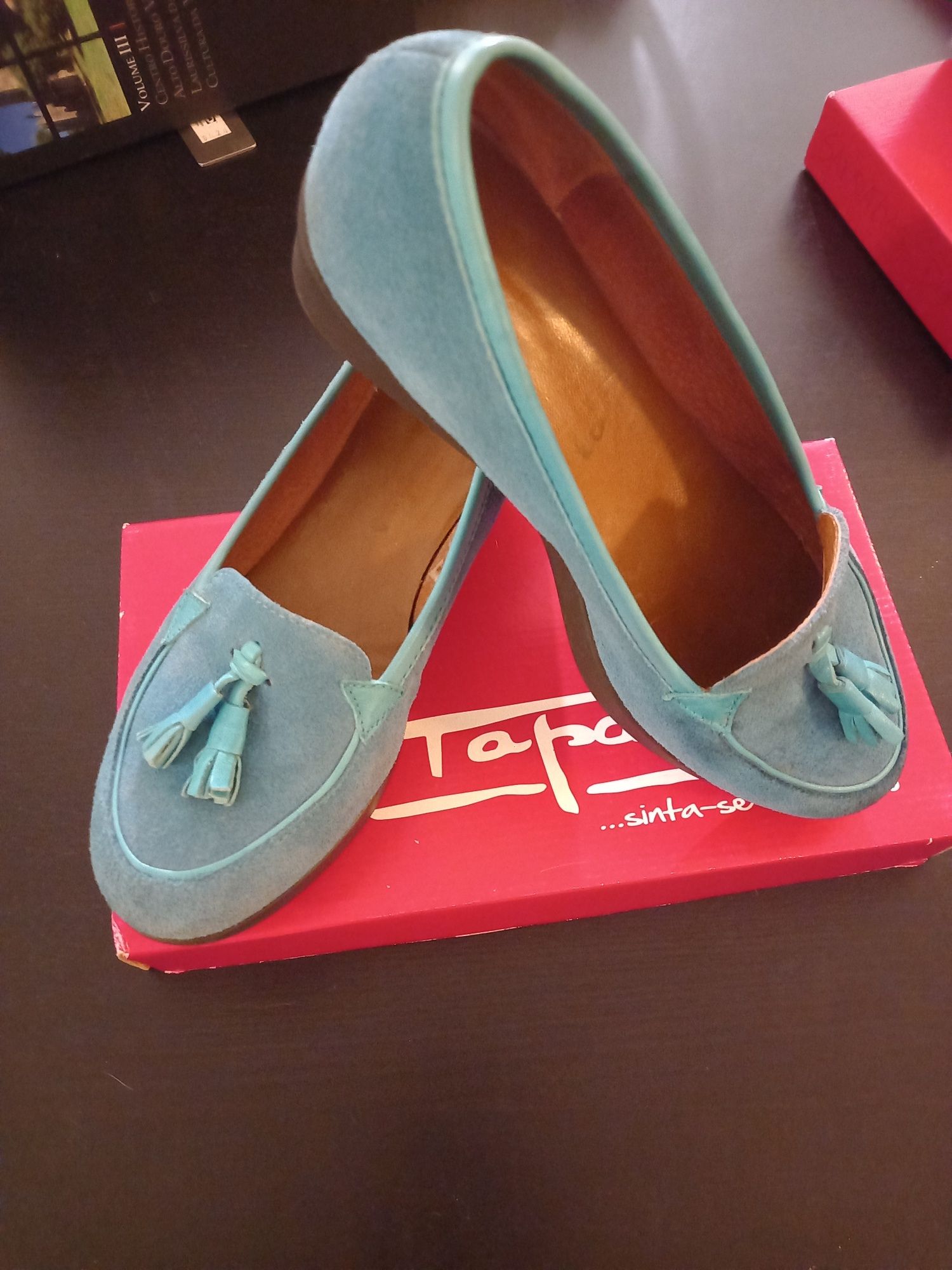 Sapato  de Senhora camurça azul