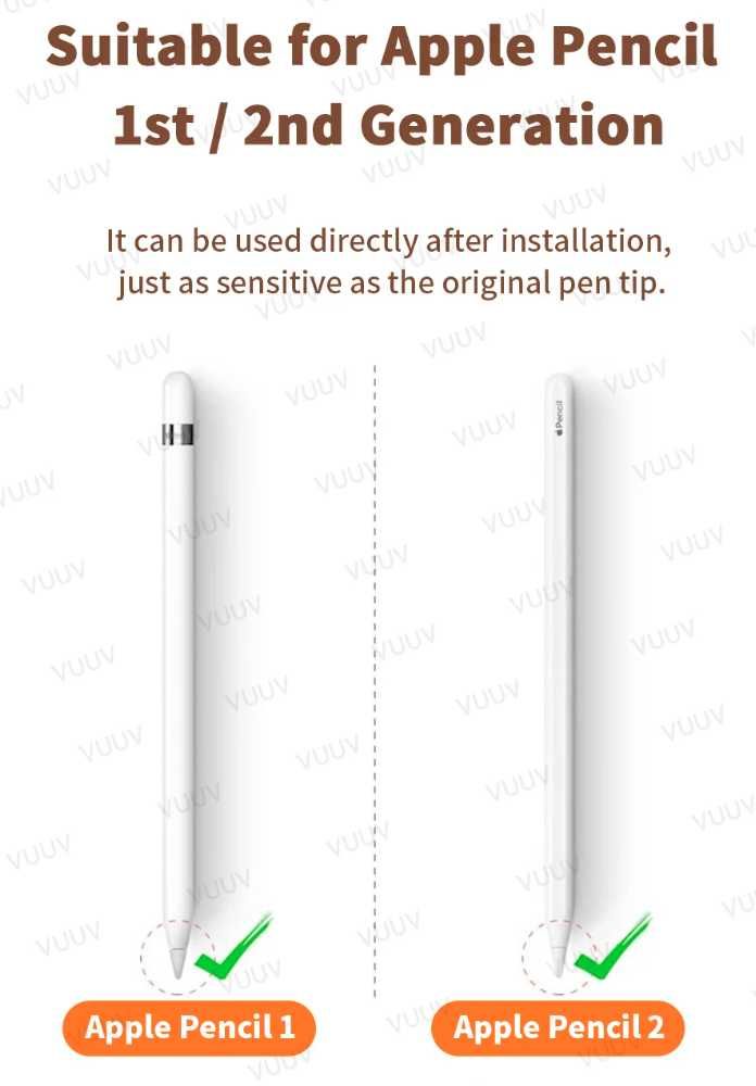 Komplet końcówek do Apple Pencil gen. 1/2 - zestaw 6szt