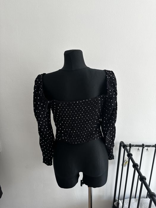 Bluzka z bufiastymi rękawami w kropki H&M M/L