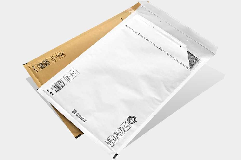 Envelopes Almofadados com Autocolante Castanho Branco Vários Tamanhos