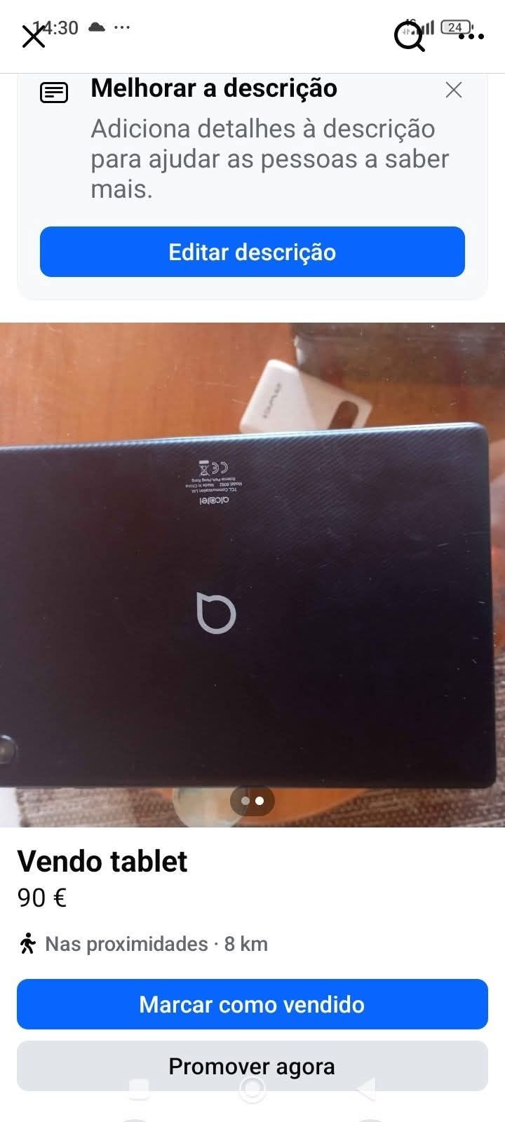 Tablet Alcatel Preto