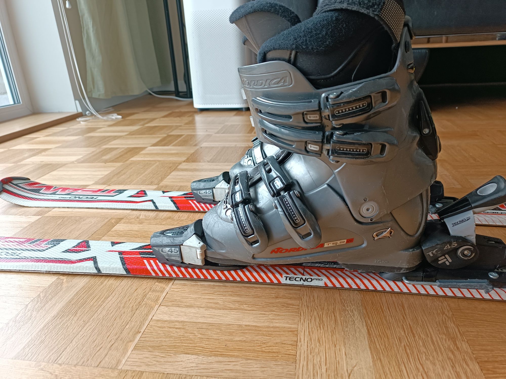 Narty dziecięce Tecno pro XT 120 + buty Nordica + kijki