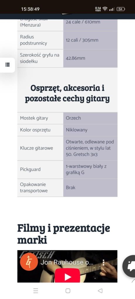 Gitara akustyczna typu Parlor firmy Gretsch.