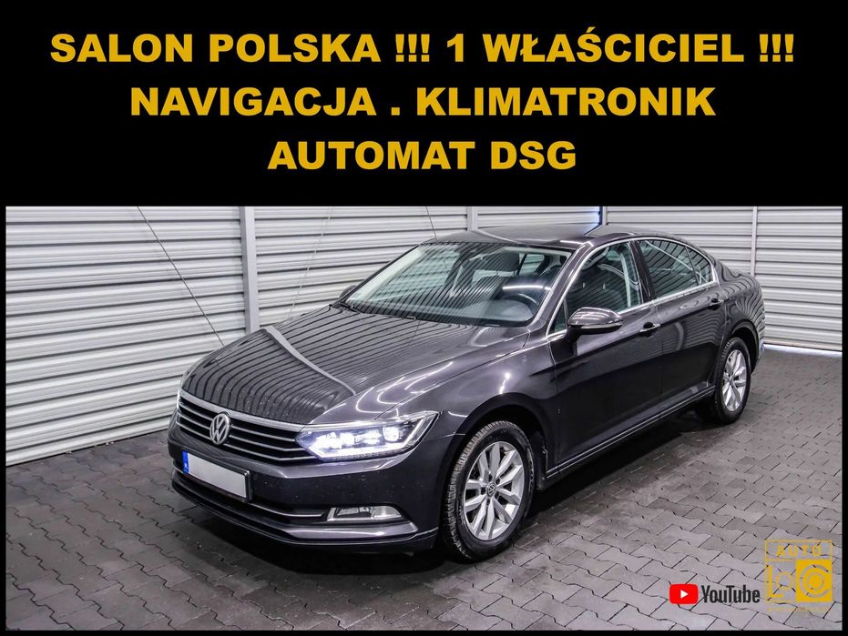 Volkswagen Passat AUTOMAT + Salon POLSKA + 1 Właściciel + SERWIS + Navi + LEDy = VAT23%
