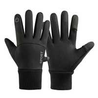 Rękawiczki Sportowe Ocieplane na Zimę do Telefonu - Czarne