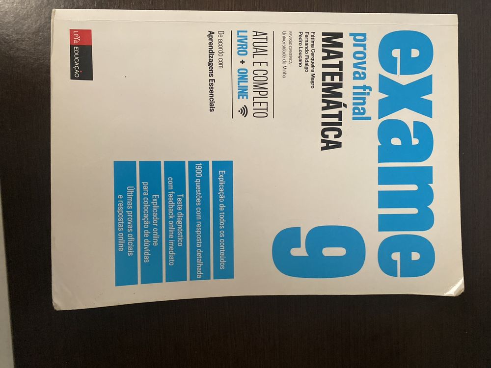 livro de exame matemática 9 ano