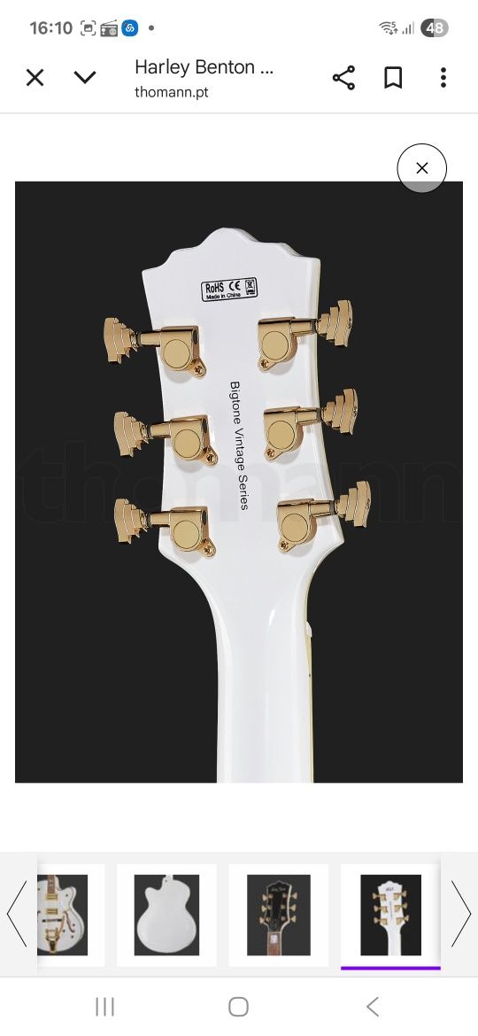 Guitarra Eléctrica Harley Benton Hollow Body Big Tone V
