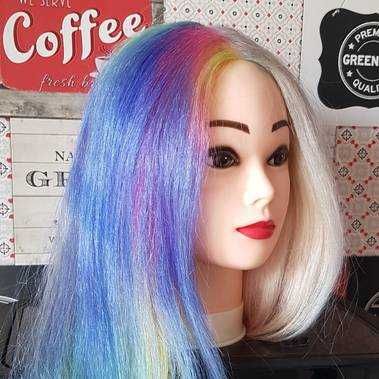 Манекен голова з натурального волосся