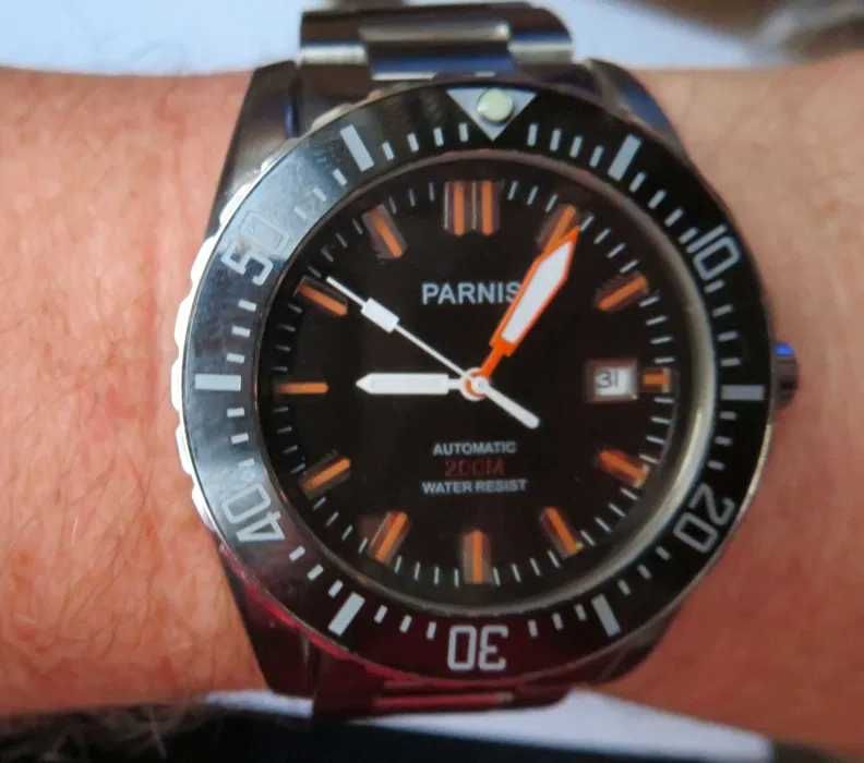 zegarek diver parnis pa6007 wr 200m szafirowe szkło automat