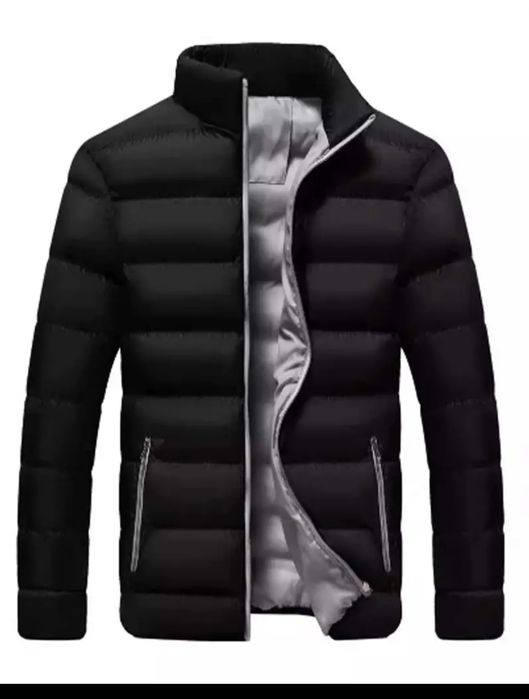 Чоловіча зимова куртка зі стійкою та повною блискавкою