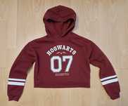 Bluza bawełniana z kapturem dziewczęca H&M Hogwarts rozmiar 134/140