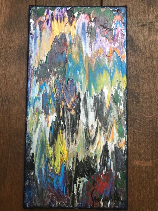 Obraz akryl, Pawie Pióro, oryginalny, M. Świgulska, 2000 r. sygnowany.