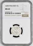 Grosz 1605 - Zygmunt III Waza - Kraków - NGC MS63