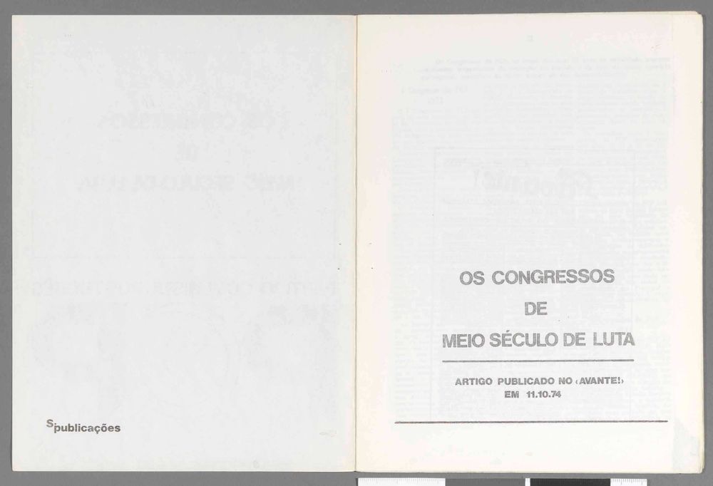 Brochura “Os congressos de meio século de luta” – PCP 1974