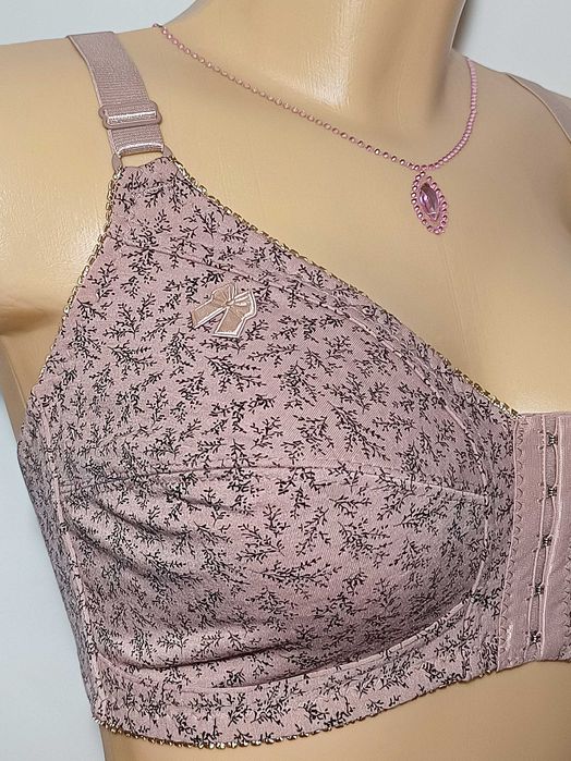 Biustonosz miękki zapinany z przodu różowy wygodny Han 120D