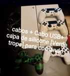 Ps4 branca com comandos