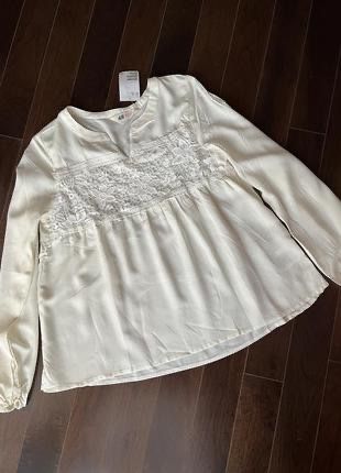 Нова молочна блуза для школи H&M, 12-14 років