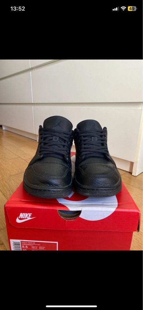 air jordan 1 low black 42.5