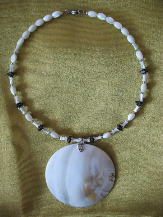 ПЕРЛАМУТР океанический натуральный авторское колье ручной работы ШАМАН