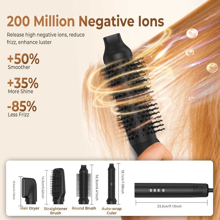 Airstyler Suszarko Lokówka Automatycz Szczotka Do Włosów Jonizacja 5w1