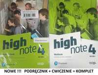 (NOWE) High Note 4 Podręcznik + Ćwiczenia + Benchmark Pearson