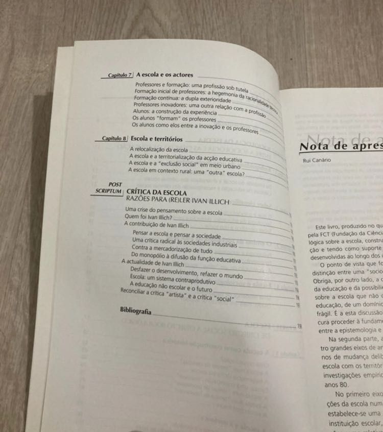 Livro “O que é a Escola? Um “olhar” sociológico - Rui Canário