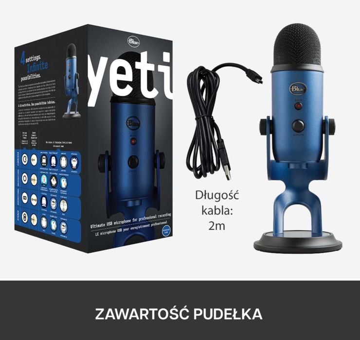 Mikrofon Blue Yeti Midnight Blue USB niebieski *NOWY* * GWARANCJA *