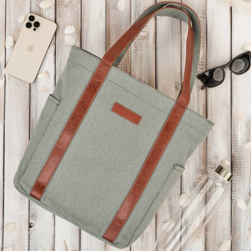 torba damska na ramię shopper duża wegańska materiałowa pojemna