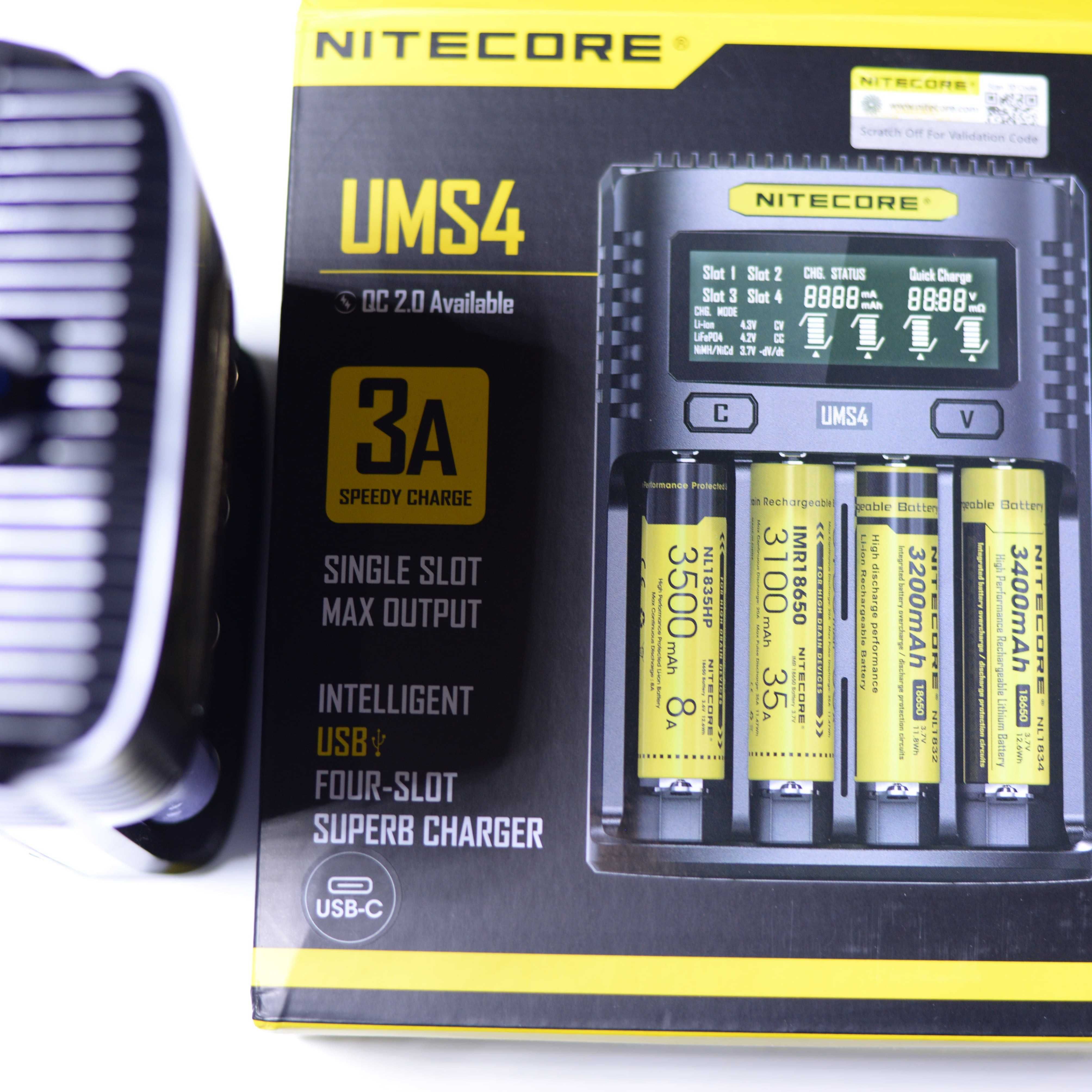 Зарядний пристрій чотирканалий Nitecore UMS4 Li-ion Ni-MH/Ni-Cd новий