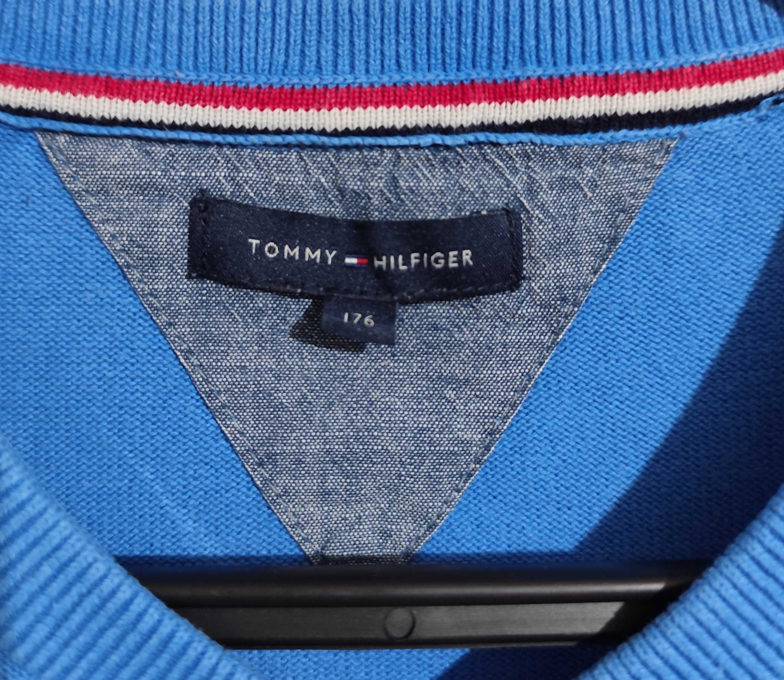 Męski Sweterek Bawełniany Niebieski Tommy Hilfiger |R. 176/S