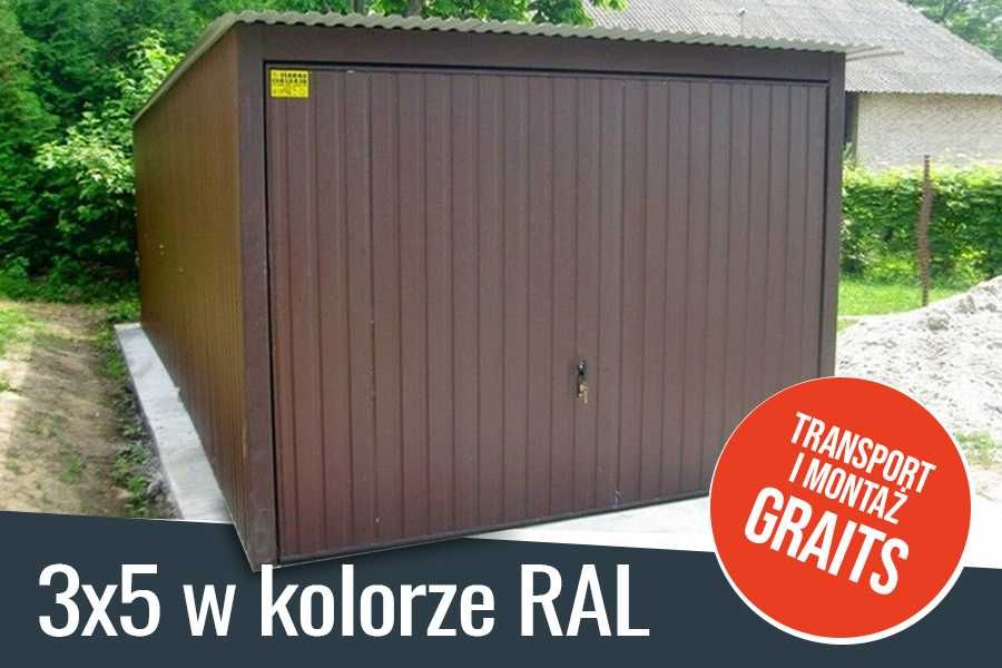 Garaż blaszany 3x5 w kolorze RAL | garaże blaszane  I gatunek