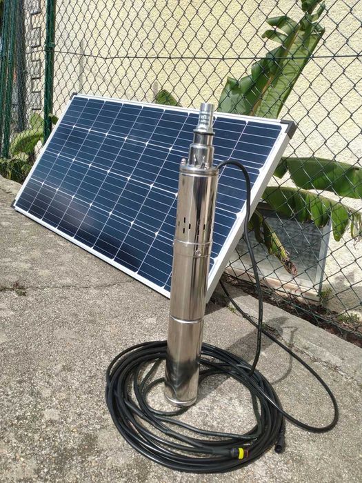 Kit solar painel fotovoltaico + bomba de água rega poço furo 40m novo