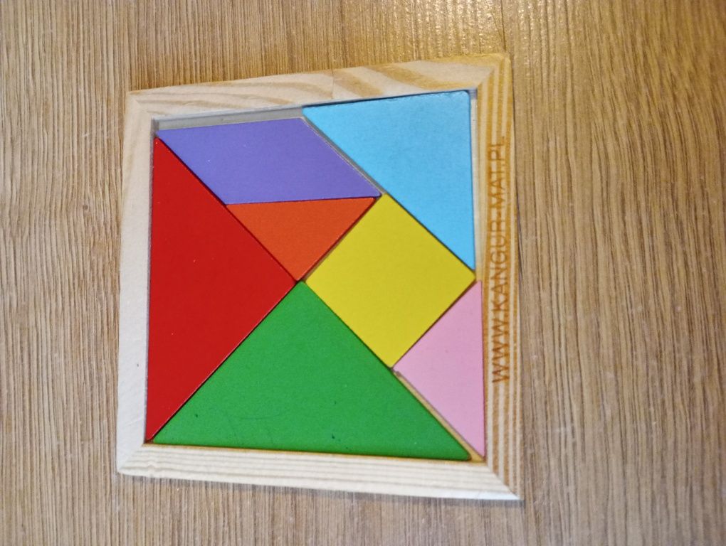 Gra układanka drewniana w ramce tangram