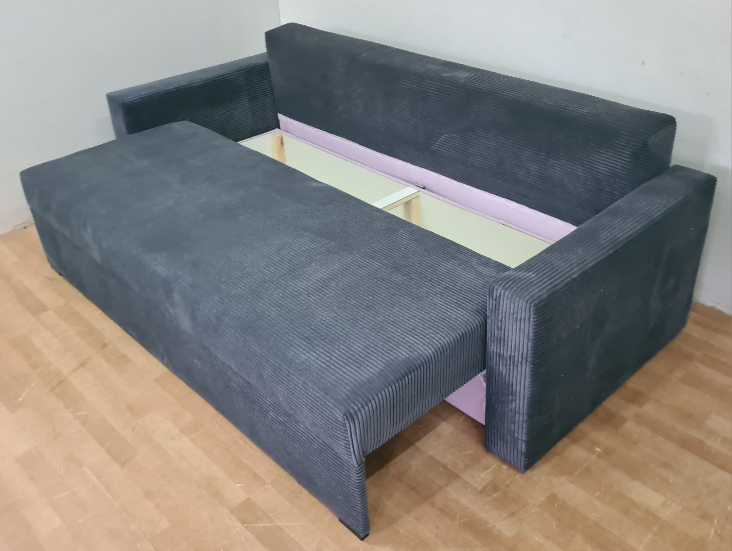 Nowa sofa sprężyny automat sztruks welur plusz kanapa wersalka tapczan