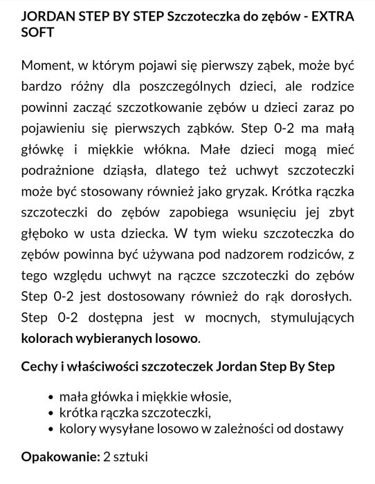 JORDAN Step by step Szczoteczka do zębów ekstra soft dla dzieci 2 szt.