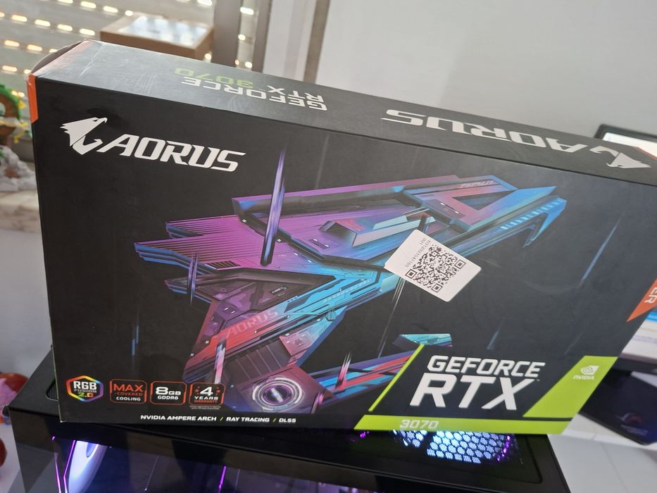 RTX3070 8gb Aorus Master TRIO VISOR LCD PERSONALIZÁVEL