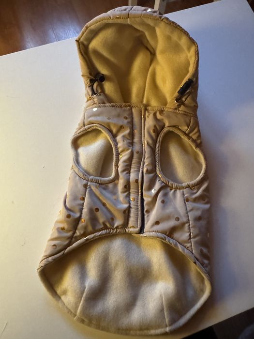 Złota Kurteczka Płaszcz dla Psa z Kapturem rozmiar S